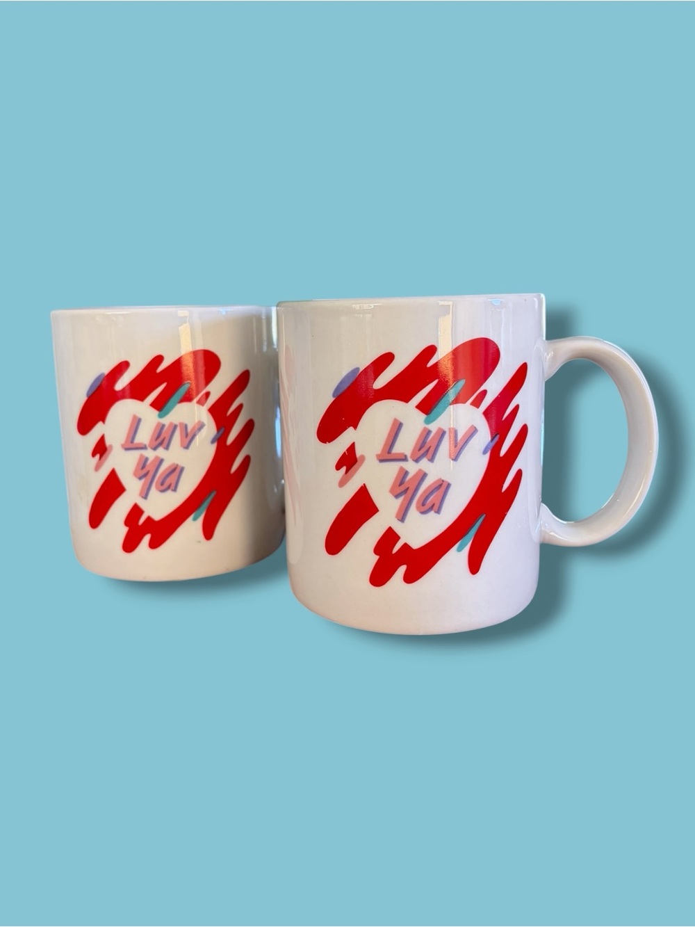 Pair of 1980s 'Luv Ya' Mugs